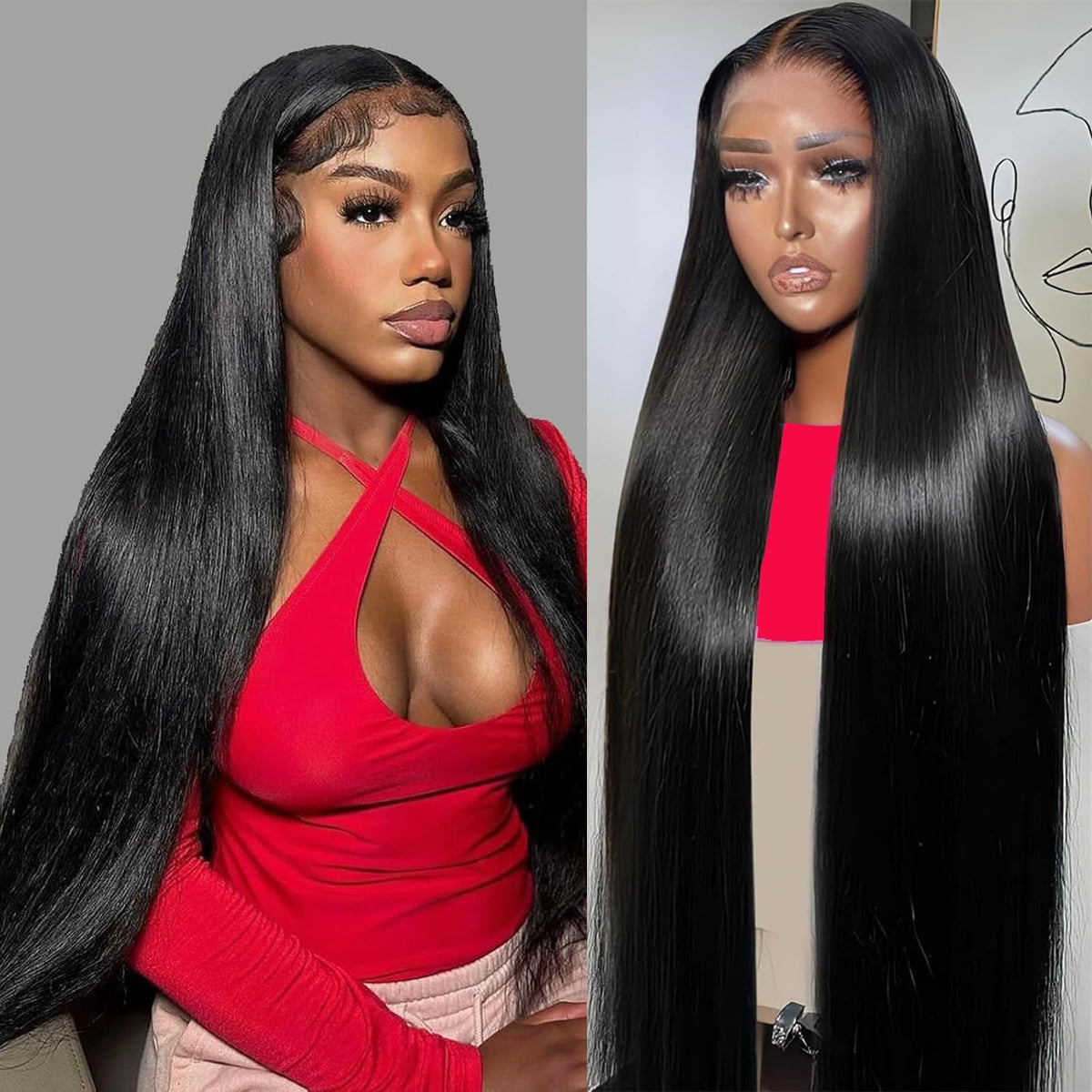 Encharm 13X4 HD Lace Natural Color Straight Wig 180% Density Human Hair