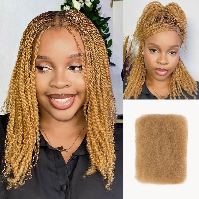 Encharm 27# Color Afro kinky Bulk Hair Extensions For Braiding Dreadlock Human Hair