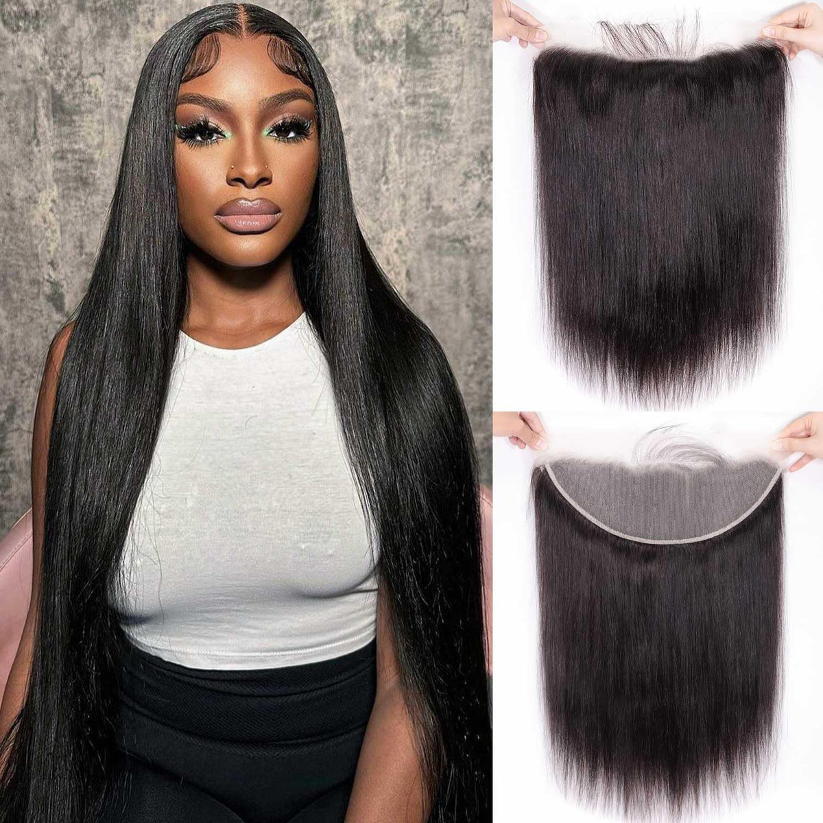 Encharm 13X4 HD Lace Frontal With Baby Hair Free Part 100% Virgin Human Hair Straight