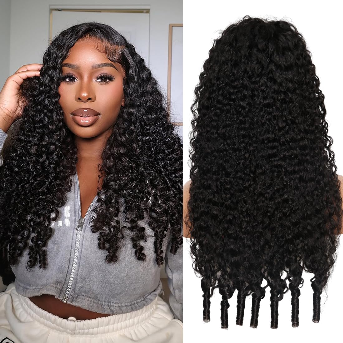 Encharm 13x4 Transaprent Lace Burmese curl 180% Density Pre Plucked 100% Human Hair