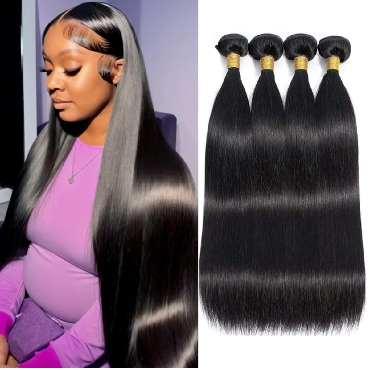 Encharm Straight Bundles Human Hair Unprocessed Virgin Hair