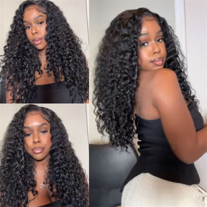 Encharm 12A 13x4 Transaprent Lace Burmese curl 180% Density Pre Plucked 100% Human Hair