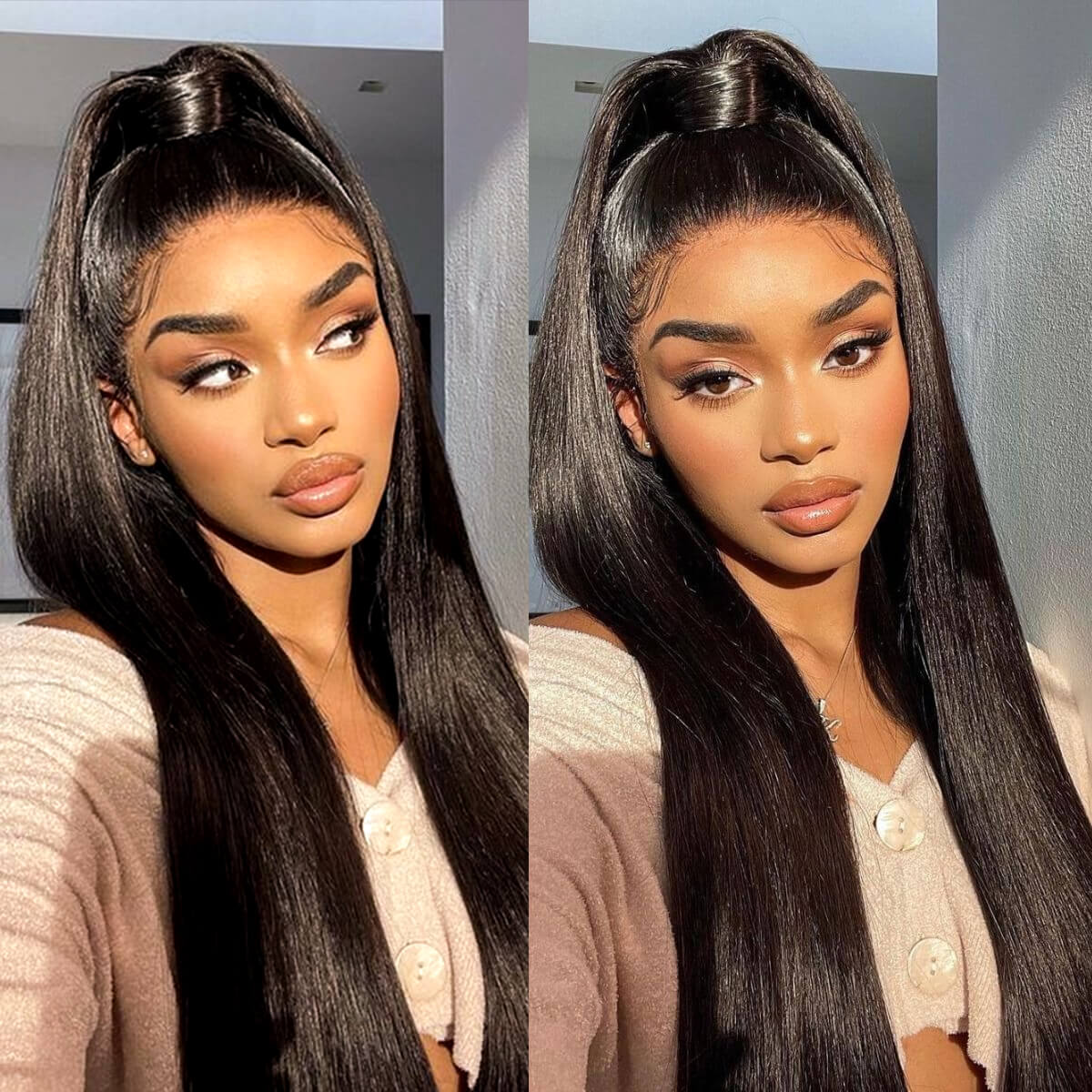 Encharm 360 Transparent Lace Fronta Silky Straight Invisi Strap Snug Fit l Bleached Knots Pre Cut Lace Optional Wig