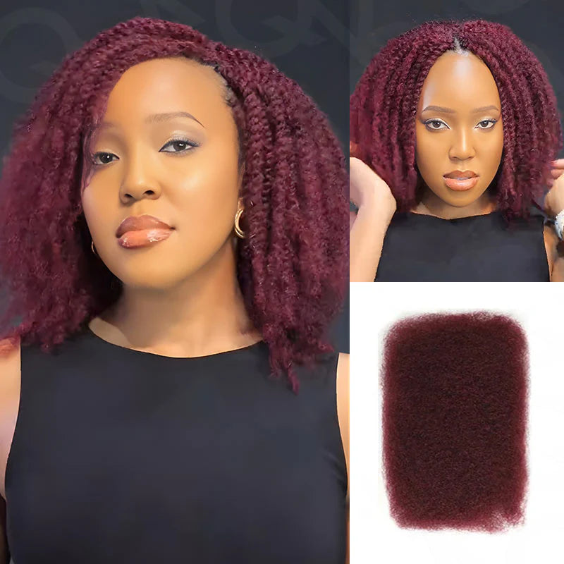 Encharm 99J# Color Afro kinky Bulk Hair Extensions For Braiding Dreadlock Human Hair