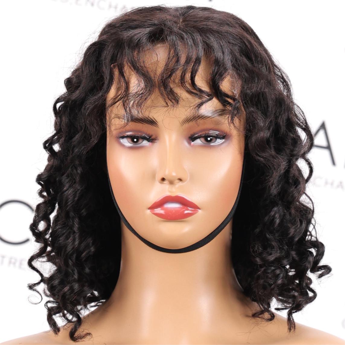 ONLY $69 Beginner Friendly Water Wave BOB Lace Wig with Bangs - 100% Human Hair